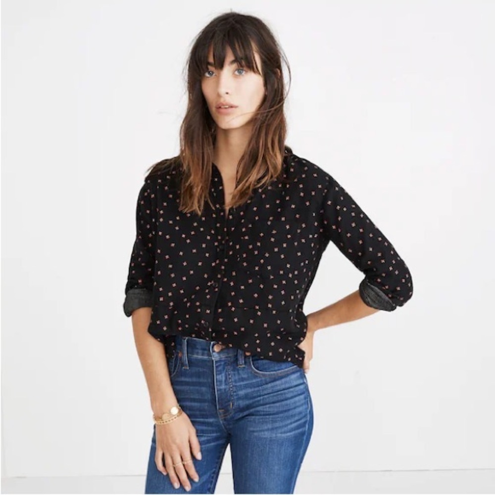 Madewell Women's Oversized Ex-Boyfriend Shirt 100% Cotton Size Medium